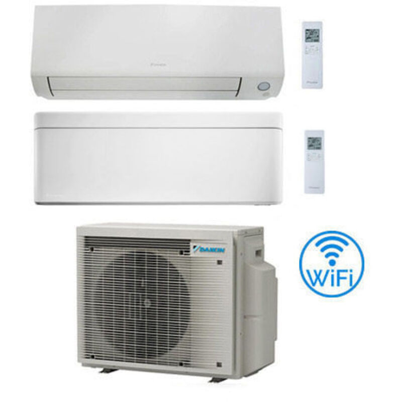 Daikin - Climatizzatore garanzia italia Perfera All Seasons + Stylish Wifi Dual Split Inverter 12000 + 18000 btu con u.e. 2MXM50A9 Classe a+++/a++