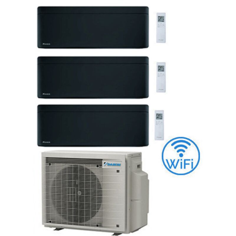 Climatizzatore garanzia italia Daikin Stylish Black WiFi Trial Split Inverter 9000 + 9000 + 12000 btu con u.e. 3MXM52A9 Classe a+++/a+++ novita' 2024