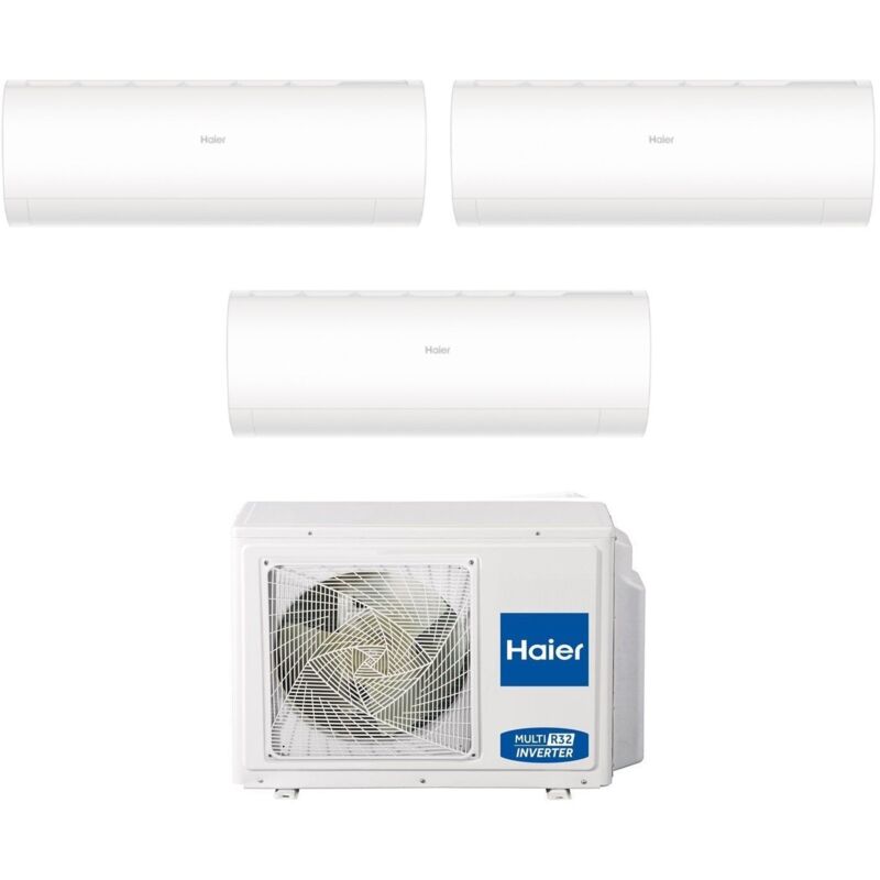 Climatizzatore Trial Split Reversibile Haier Pearl A++ 9000-9000-12000 BTU Inverter Wi-Fi (3U70S2SR5FA + AS25PBPHRAx2 + AS35PBPHRA)