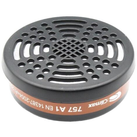CLIMAX recambio filtro 757 a1 , Recambio filtro 757 A1 para mascarilla 762 y 820 Climax Filtro contra gases y vapores de compuestos químicos formado por un cuerpo cilíndrico fa
