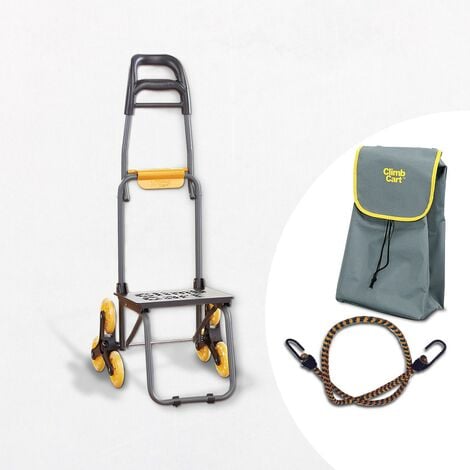 Climb Cart - Einkaufstrolley - Treppensteiger mit 3-Rad-Mechanik - Klappbarer Einkaufswagen - Abnehmbare Jumbotasche - wetterfeste Materialien