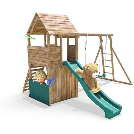 Climbing Frame Fortplus Escape Wooden Playset With Monkey