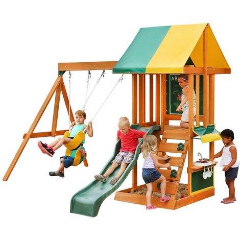 childrens wooden climbing frames swings