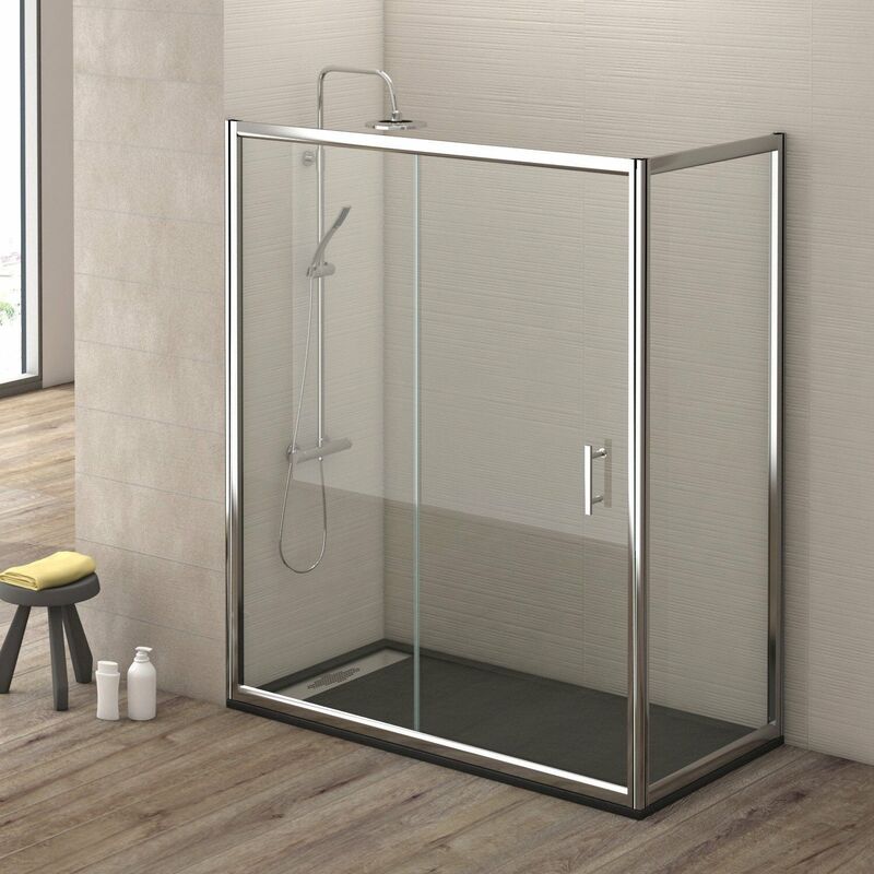 

CLIO Mampara Ducha Con Fijo Transparente - Medida: 70X140 CMS - Becrisa