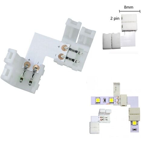 Clip 8mm 2pin angolare connettore per striscia led strip monocolore accessori