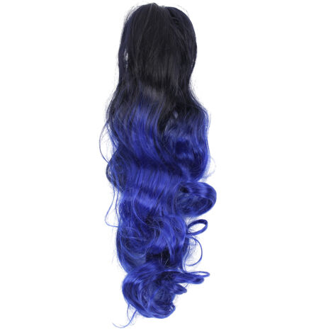 Clip à mèche dégradé synthétique 55cm, barrette griffe bouclée pour queue de cheval, accessoire capillaire tendance 1BT61C
