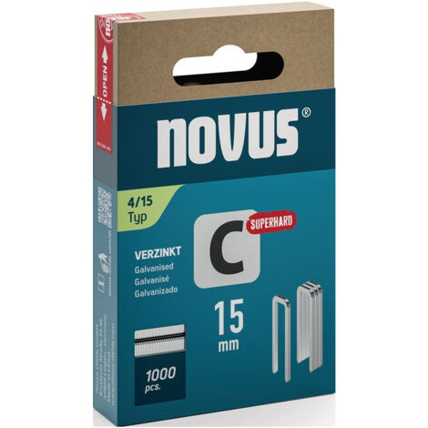 Clip arrière étroit type C 4 L.6mm patte L.15mm fil L.1,1mm 1000 pièces.NOVUS