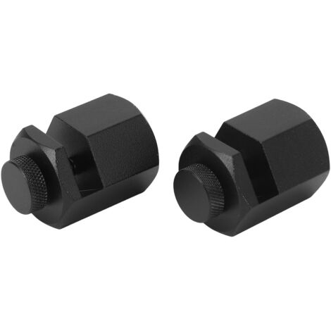 Clip auxiliar hexagonal de aluminio negro para medir escaleras y trabajar la madera.