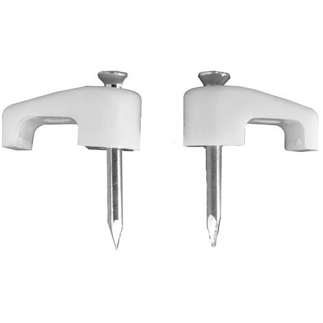 Clip Blanc pour Câble Tuyau Plat 2x0,7mm Nº01 (Boîte de 100 unités)