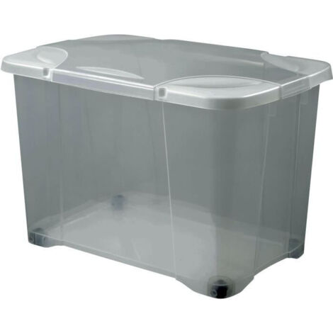 Clip Box 60l Gris + Roulettes