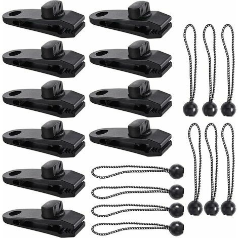 Clip de Bache Tente, 20 Pièces Pince Bache, Clips de Tente, Clips de Bache Résistants, Tarp Clip Auvents, Clips de Tente de Bouche de Crocodile pour Tentes, BaChes, Auvents, Caravanes (20pcs)