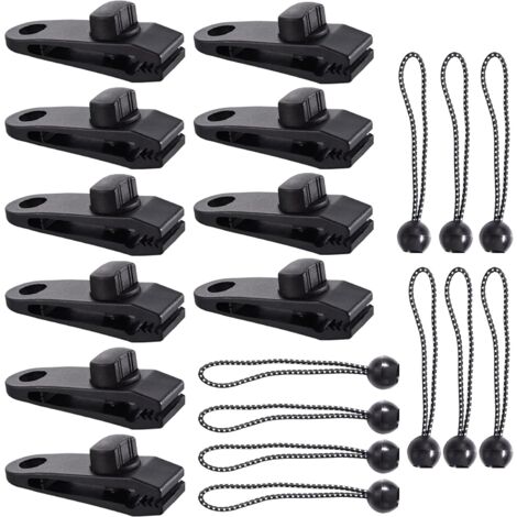 LRAPTY Clip de Bâche Tente, 20 Pièces Pince Bâche, Clips de Tente, Clips de Bâche Résistants, Tarp Clip Auvents, Clips de Tente de Bouche de Crocodile pour Tentes, BâChes, Auvents, Caravanes (20pcs)