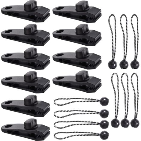 Clip de Bâche Tente, 20 Pièces Pince Bâche, Clips de Tente, Clips de Bâche Résistants, Tarp Clip Auvents, Clips de Tente de Bouche de Crocodile pour Tentes, BâChes, Auvents, Caravanes (20pcs)