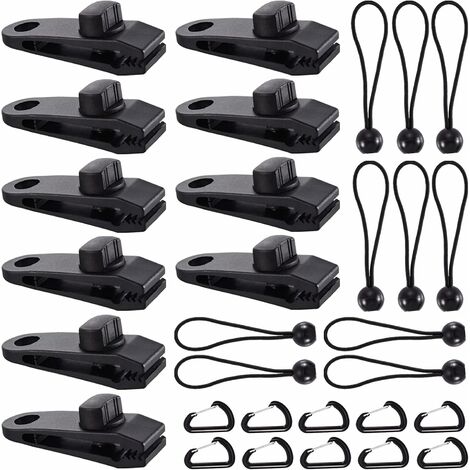 Clip de Bâche Tente, 30 Pièces Pince Bâche, Clips de Tente, Clips de Bâche Résistants, Tarp Clip Auvents, Clips de Tente de Bouche de Crocodile pour Tentes, BâChes, Auvents, Caravanes (30pcs), -- Lefo