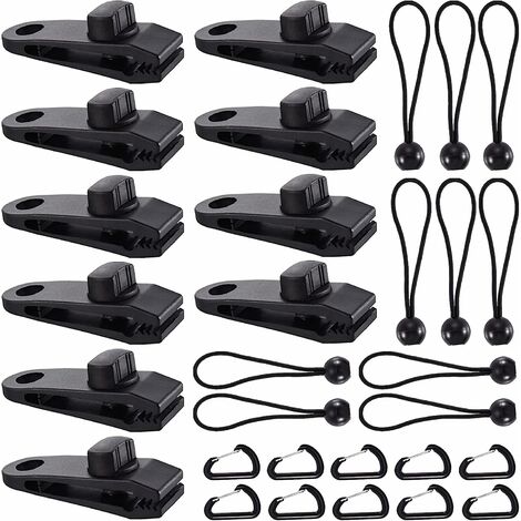 Clip de Bâche Tente, 30 Pièces Pince Bâche, Clips de Tente, Clips de Bâche Résistants, Tarp Clip Auvents, Clips de Tente de Bouche de Crocodile pour Tentes, BâChes, Auvents, Caravanes (30pcs),——13Trei