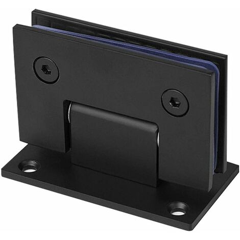 Clip de baño de acero inoxidable Accesorio de hardware de puerta de vidrio de ducha con doble bisagra de 90 grados (negro)