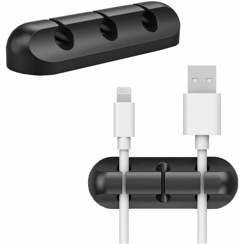 Aougo - Clip de câble câble de données support de chargeur boucle crochet collant, câble de souris, pc, bureau