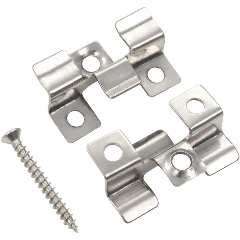 vidaXL Clip de fixation de terrasse 100pcs et 200 vis Acier inoxydable