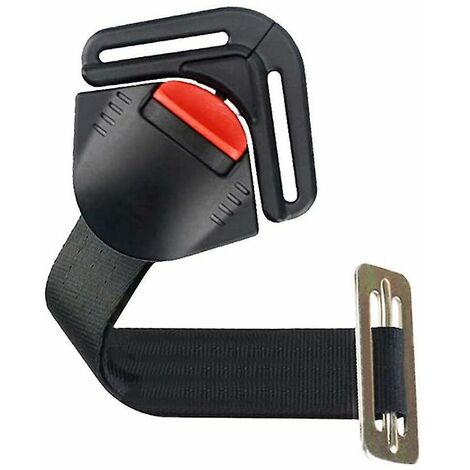 Clip de harnais de siège de voiture pour enfant Boucle de verrouillage fixe Sangle réglable à 5 points pour poussette Chaise haute Landau Buggy Poussette pour enfant (noir rouge) (1 pièces)