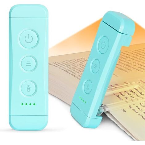 Clip de luz de lectura, luz de lectura de libros amigable con los ojos, 3 colores 5 brillo ajustable, luz de libro recargable, muy adecuada para fanáticos del libro y niños luz de lectura [nivel de en