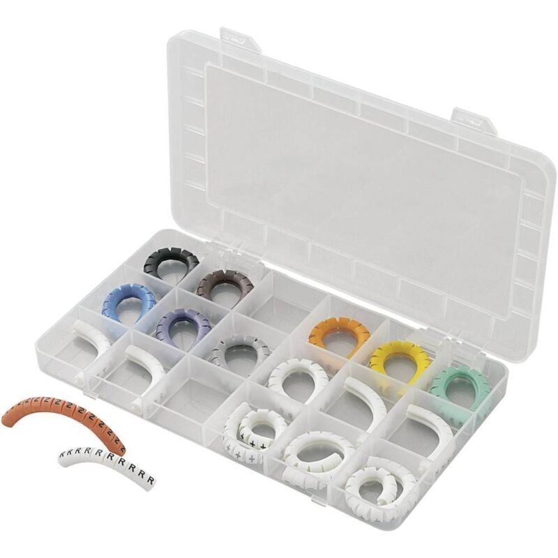 Tru Components - ECMKS-2 Clip de marquage Impression 0 - 9, l, n, r, s, t, pe, +, - Plage de ø extérieur 2 à 5 mm