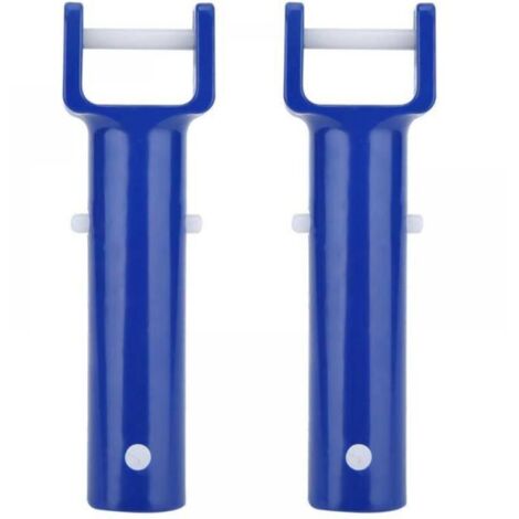 Clip de piscine - 2 pièces, en forme de V, outil de nettoyage, accessoires - bleu