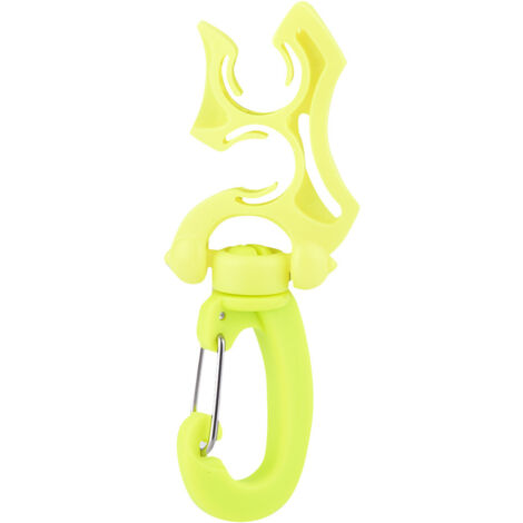 Clip de plongée sous-Marine, Support de Tuyau avec Boucle de retenue, Double régulateur de BCD et Rotation sur 360 °(Jaune)