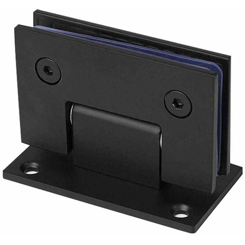 Clip de salle de bain en acier inoxydable Accessoire de quincaillerie de porte en verre à double charnière de douche à 90 degrés (noir)