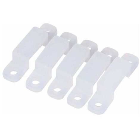Clip de soporte de montaje para tira de luz. 100 clips de silicona de 8/10/12 mm para fijar tiras de luz LED RGB 3528, 5050 y 1210 (10 mm)