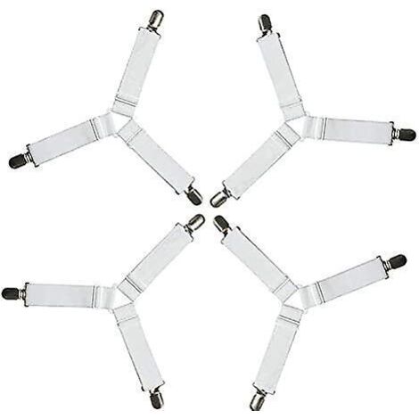clip De Support D'angle De Lit Triangulaire 4 Pices (noir) Attache De Drap De Lit Clip De Couverture De Matelas Drap De Lit Robuste Bande Lastique