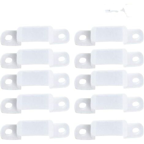 Clip de support de fixation de bande de lumière, clip de support de silicone 12mm pour la fixation étanche SMD 3528 5050 1210 RGB LED bande de lumière 100 pcs(12mm)