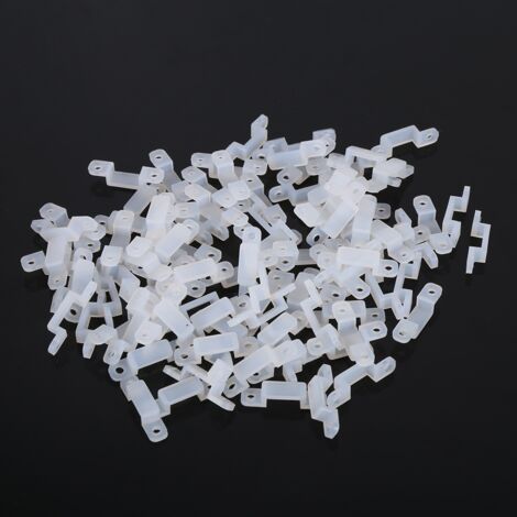 Clip de support en silicone de 12 mm pour la fixation de 3528 5050 1210 bande lumineuse à LED RVB 100 pièces