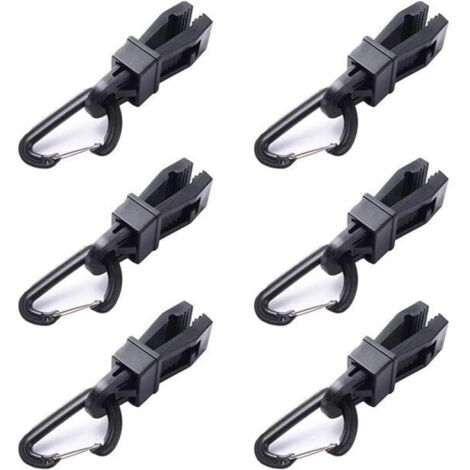 Clip de Tente Tarp Clips, 6 Pinces Clip Bache de Camping Clip Tente Plastique Bache Pinces en Plastique Peut pour Camping Canopy Clamp Clips de Bache Auvents pour Activités De Plein Air Noir,