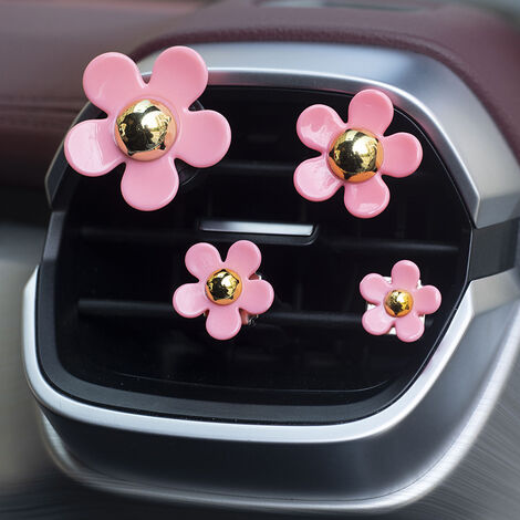 Clip de ventilación para ambientador de aire para coche, decoración para coche, accesorios para coche, color rosa, interior, decoración de coche para mujeres y niñas