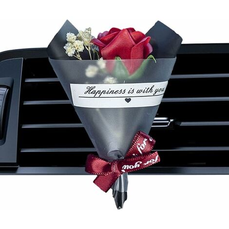 Clip de ventilación para ambientador de coche con ramo de flores, flor seca de Gypsophila, salida de aire acondicionado para coche, clip de aire acondicionado para automóvil, clip de aromaterapia gené