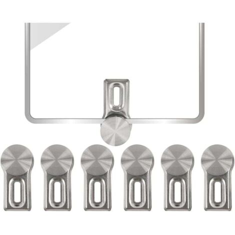 Clip di montaggio per specchi singoli, fissaggio per specchi ad alta resistenza, clip per specchi in lega di zinco per specchi da parete, fissaggio per specchi da parete, con 6 tasselli a parete