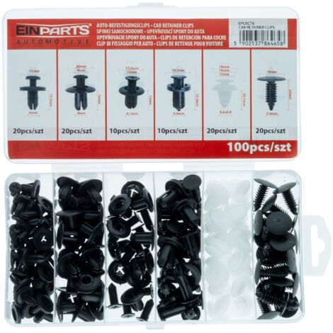 Clip e perni per auto UNIVERSALI - Set da 100 pezzi.