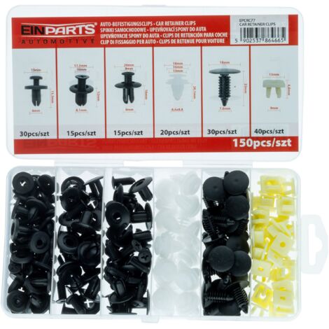 Clip e perni per auto UNIVERSALI - Set da 150 pezzi.