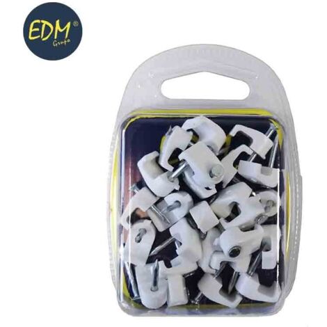Clip EDM bianca per cavo piatto 2x1,5 mm n. 1 (blister 25 unità)