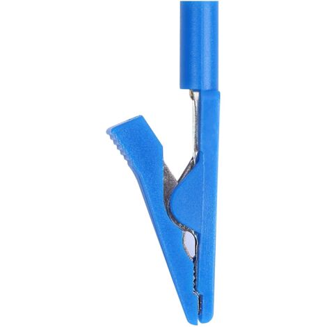 Clip Gator para portaelectrodos, diseño sencillo. Clip Gator de cobre niquelado para electrodos de celdas electrolíticas.