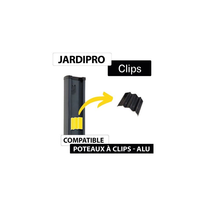 Clip Gris Anthracite pour Poteau JARDIPREMIUM - Gris Anthracite (RAL 7016)