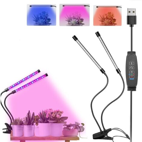 Clip - in indoor plant Grow Light, 2pcs Pack Full Spectrum LED Plant Grow light avec minuterie automatique, Plant Grow Light, convient pour le démarrage des semences