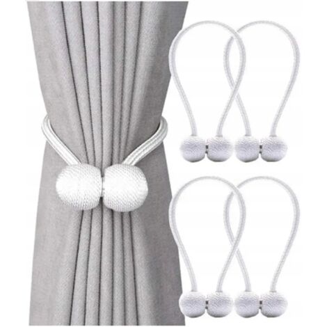 CLIP MAGNÉTICO PARA CORTINAS, SUJETADOR DECORATIVO DE CORTINAS, CORDÓN BLANCO
