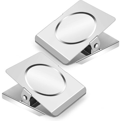 Clip magnétique extra large Heavy Duty, aimant de clip de 2,2 pouces (environ 5,5 cm), aimant avec clip, clip aimant puissant pour tableau blanc, réfrigérateur, aimant de bureau. 2pcs (54mm disponible