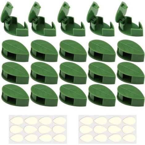 Clip mural pour plantes grimpantes - 20 attaches auto-adhésives à feuilles invisibles