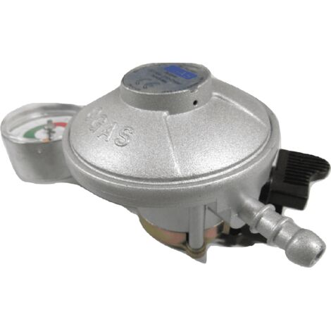 Clip On Gas Regulator with Gauge 30 mbar (20MM Caravan Motorhome Bottle Cylinder)