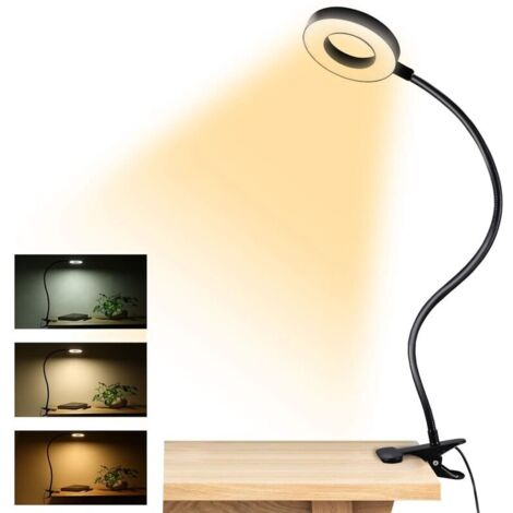 Clip-on Led Liseuse Usb Rechargeable Table Bureau Agneau Avec Pince Flexible