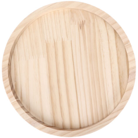 Clip On Tray Natural Bamboo 9.8in Round Home Couch Sofa Armrest Clip Tray Table for Snack Coffee Tee Remote Control 25cm/9.8in