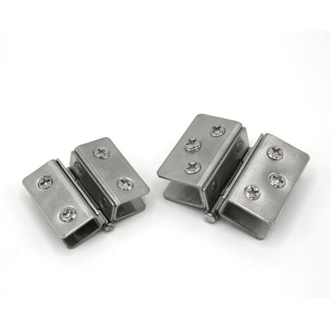 Clip-on Türscharniere, 180° klappbare Edelstahl-Wandscharniere, 7–11 mm anpassbare Stärke, 2 Stück