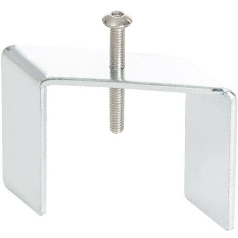 Clip para Carril Trifásico Empotrable Aluminio Plateado